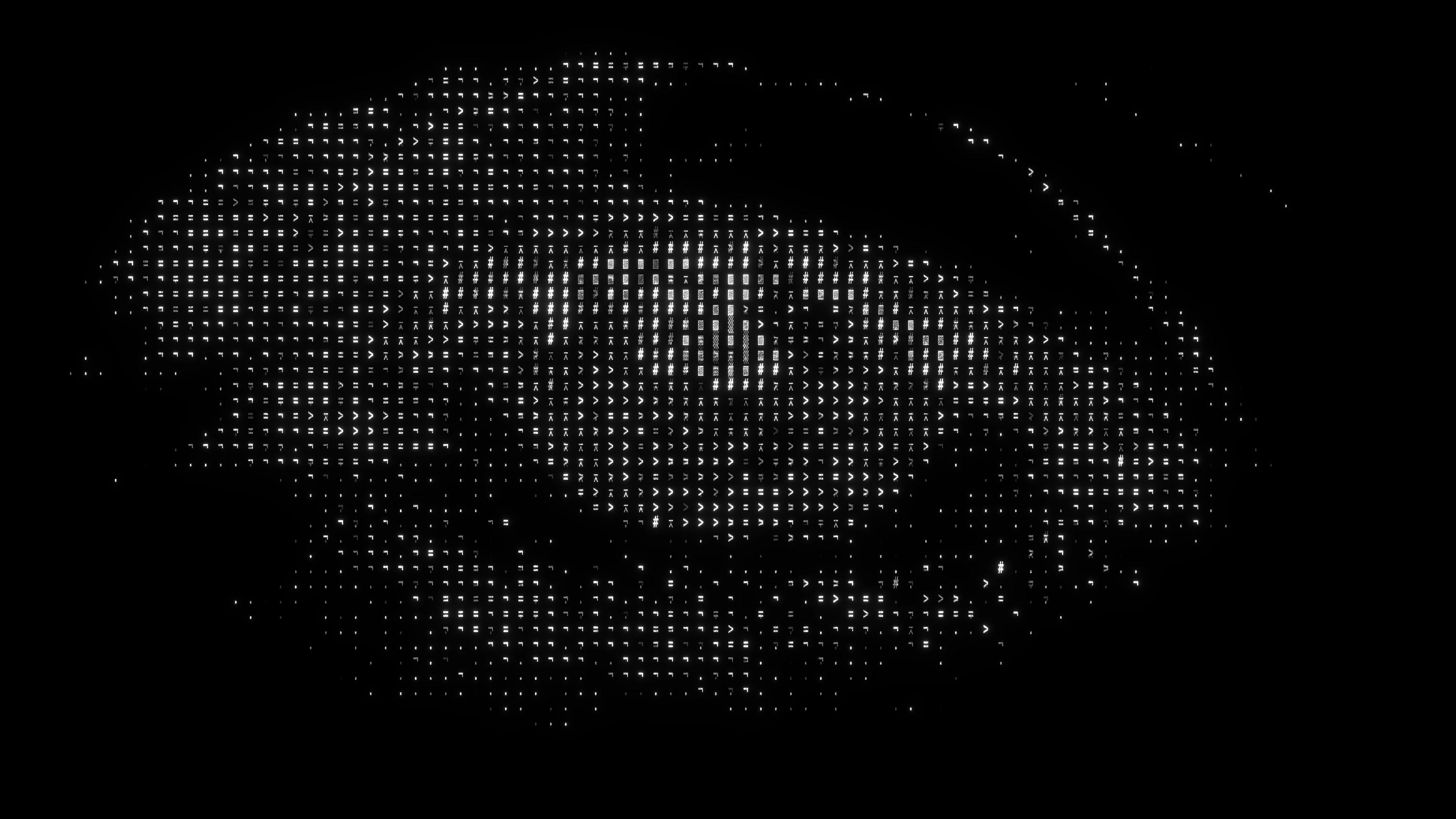 An eye shape made out of tiny glyphs