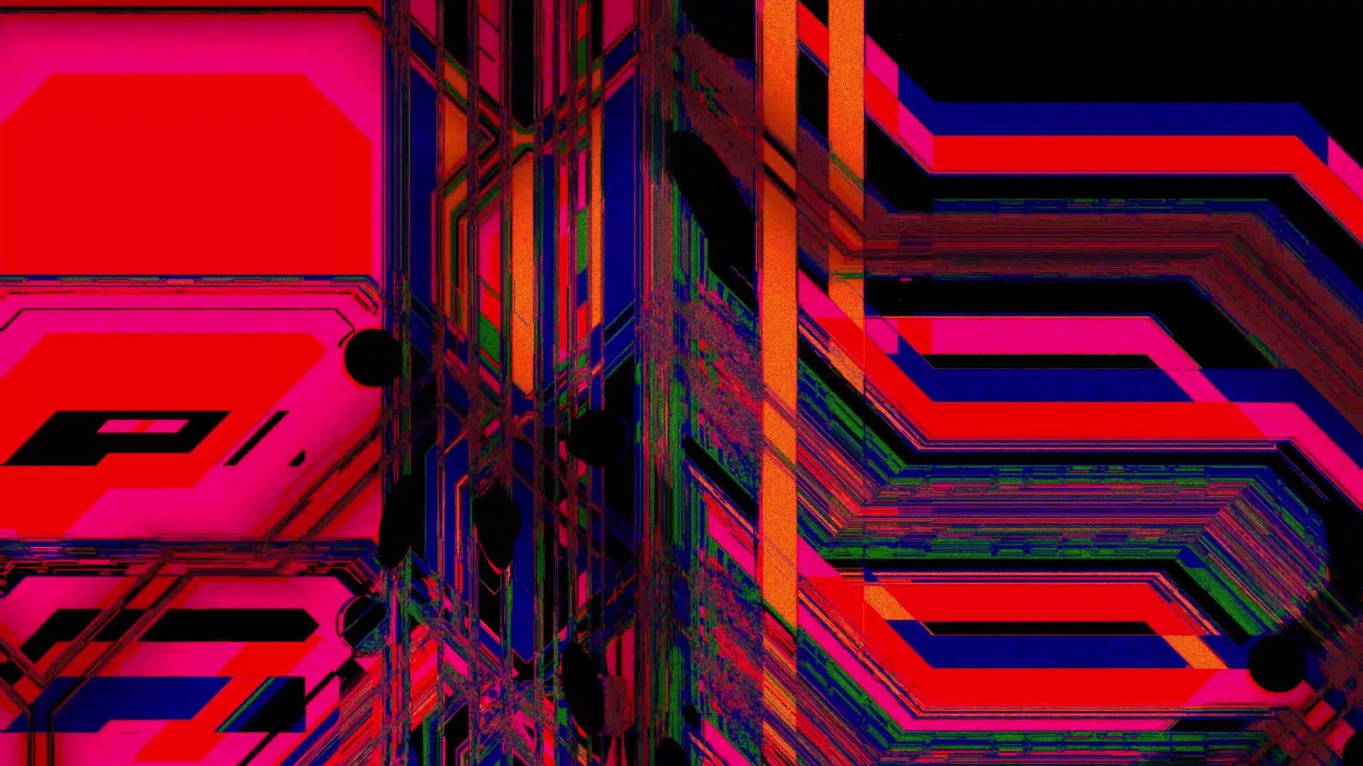 Multi-coloured pattern with lines following each other
