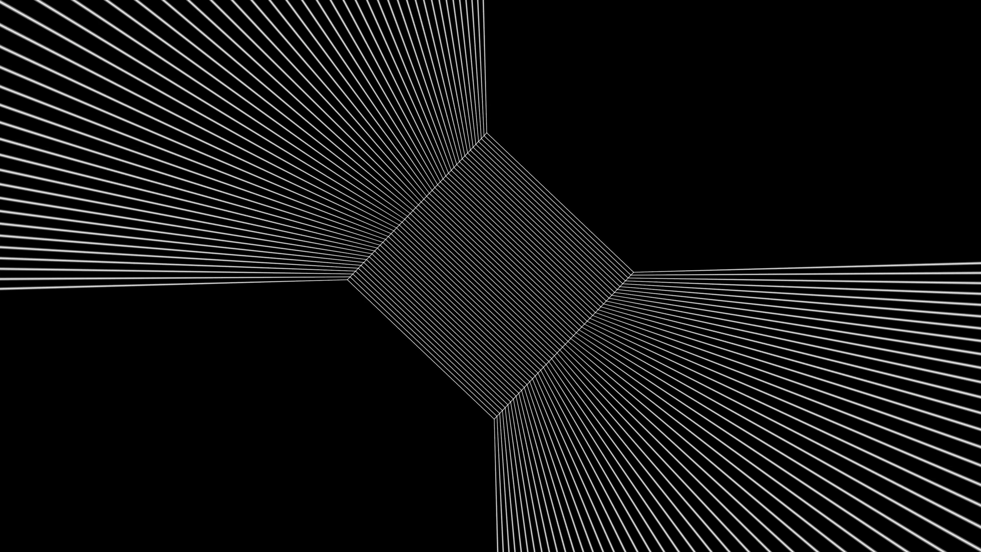 White lines forming a square in the middle of a black background