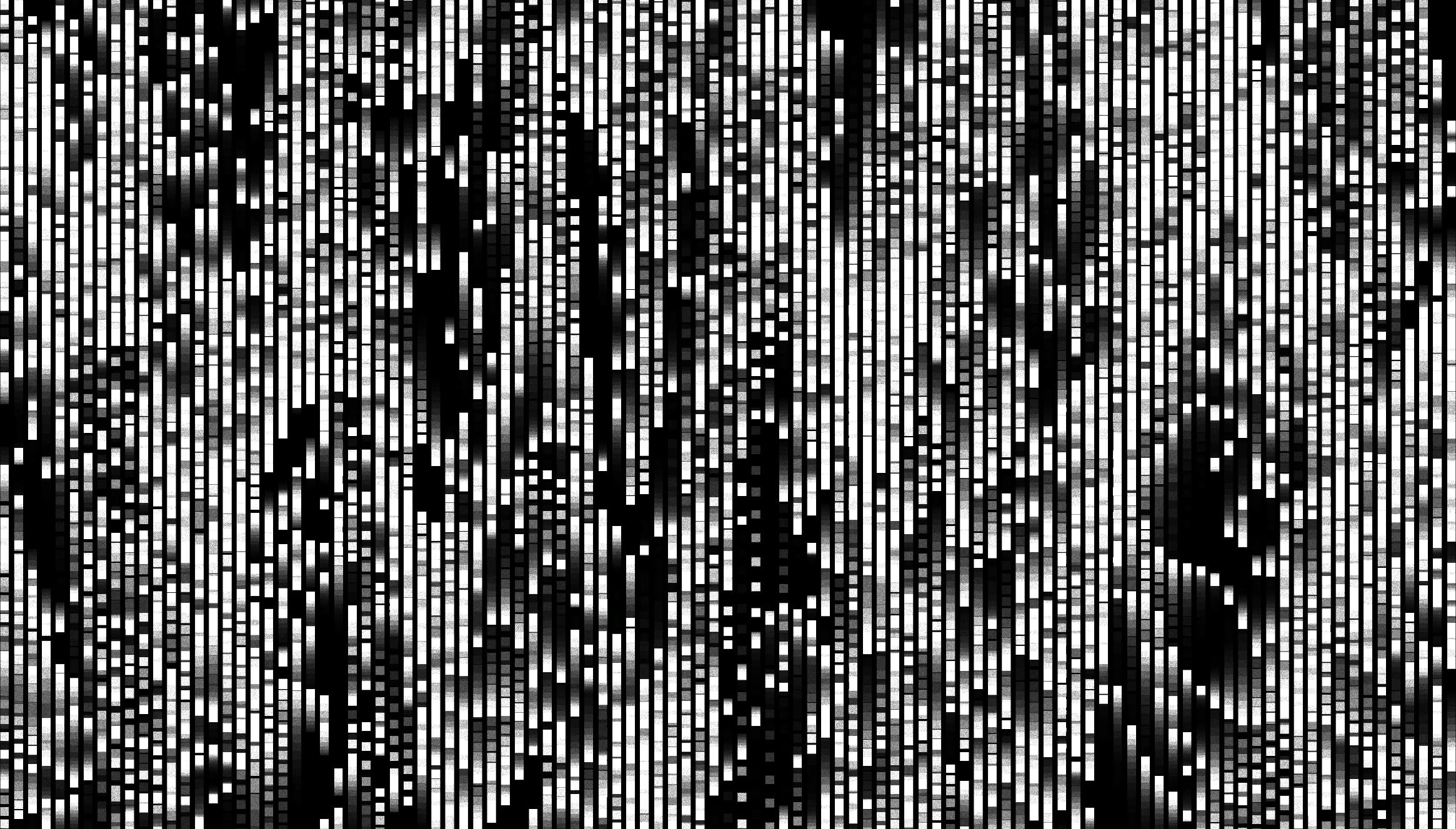 Chasing white lines in a tightly packed pattern