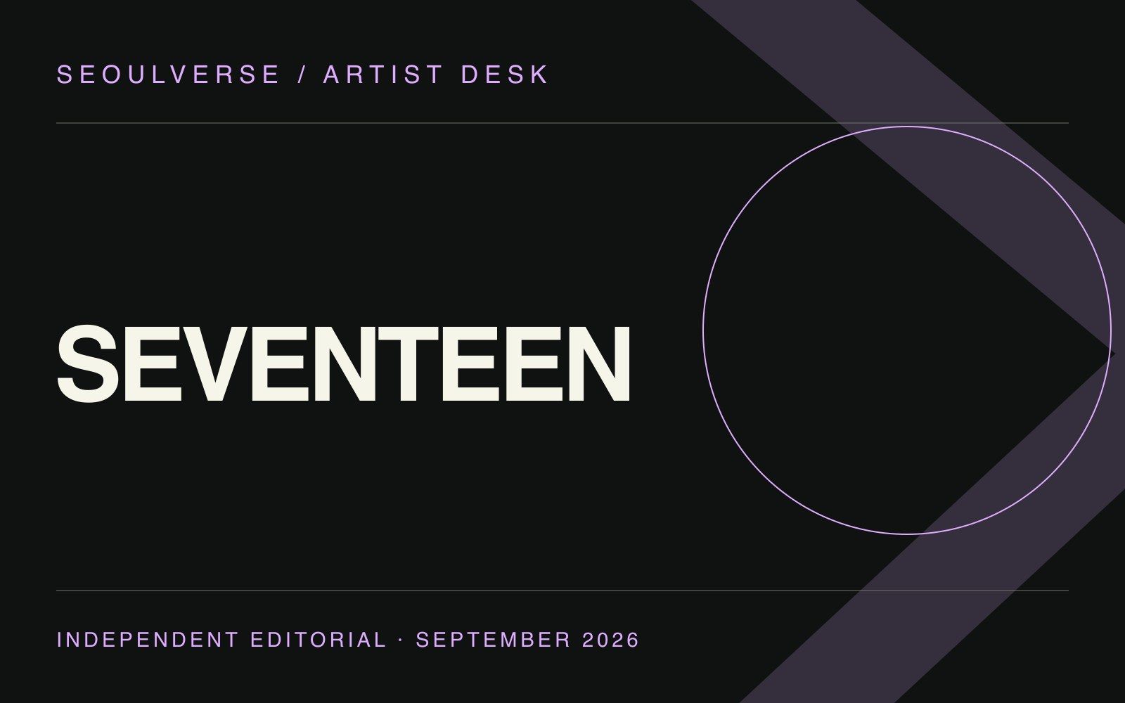 Immagine editoriale di SEOULVERSE per «SEVENTEEN: una squadra, tre unità e più vie nella musica».