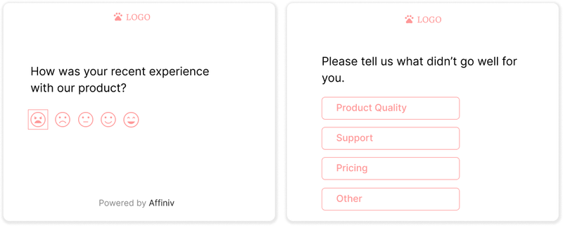 Smiley Survey with follow-on question
