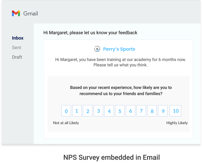 Embed NPS survey in email