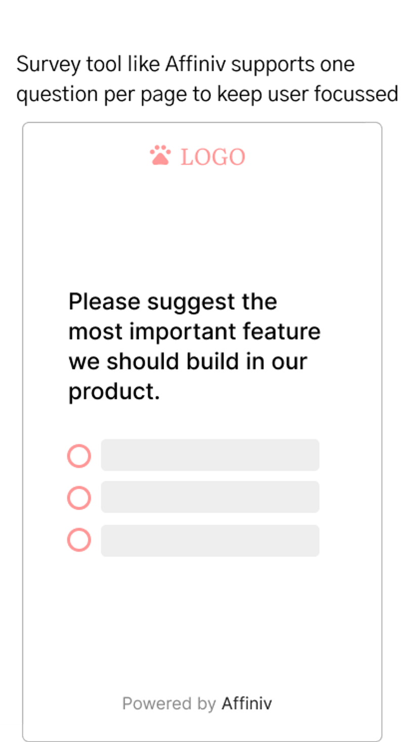 One question per page - Affiniv Survey