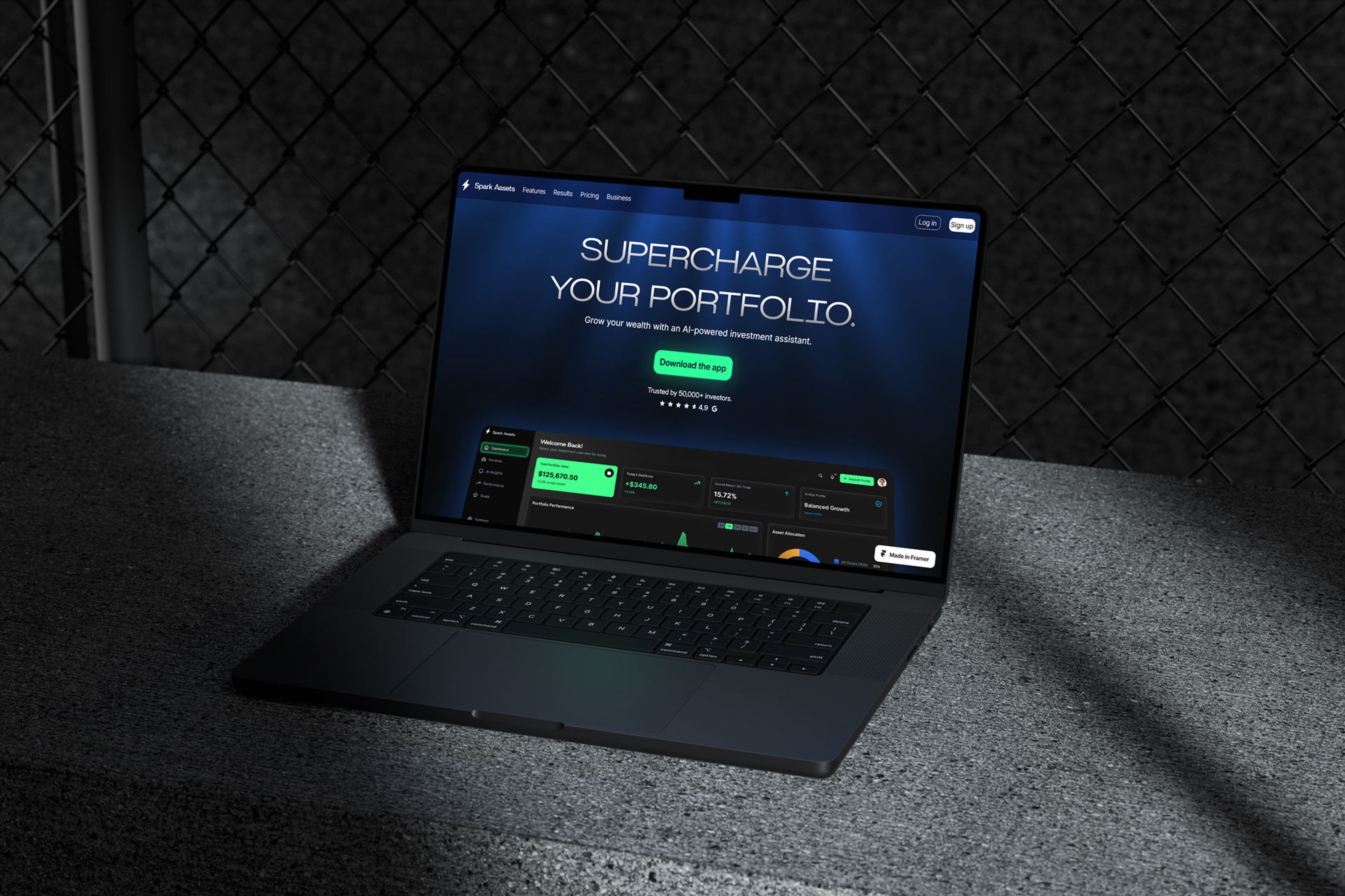 Spark Assets - Website design for a fintech startup