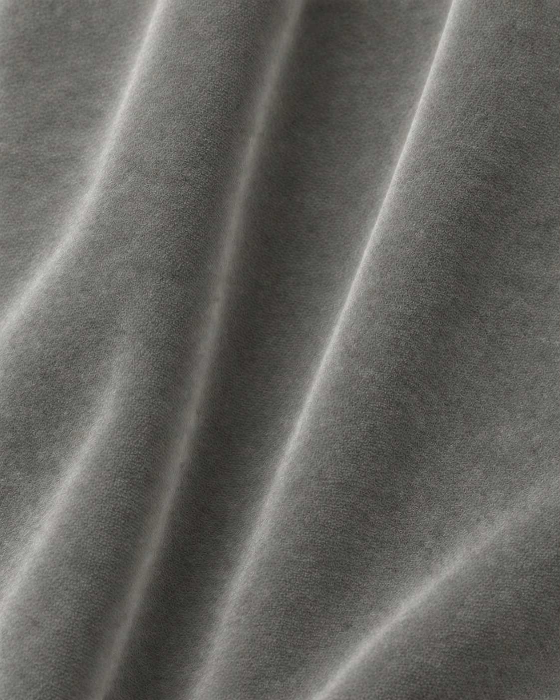 Grey Cloud cotton velvet fabric folds and texture