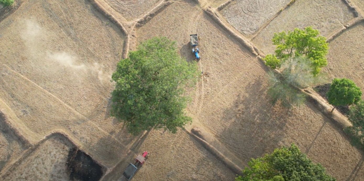 Ariel view of deployment on field
