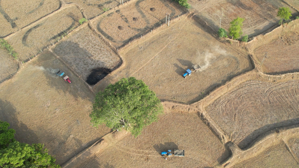 Drone Shot of basalt deployment