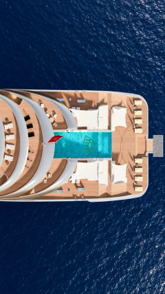 The proposed pool and open-air deck — project rendering.