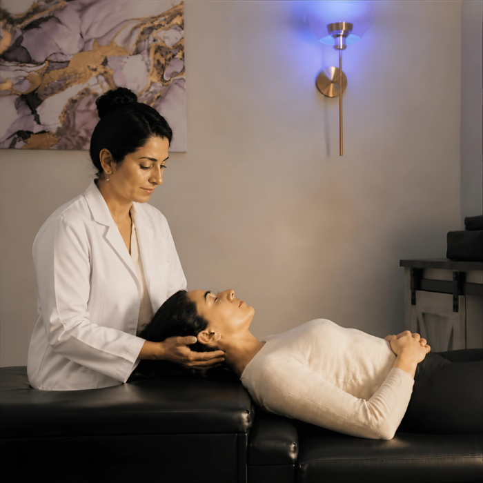 Client receiving osteopathy treatment