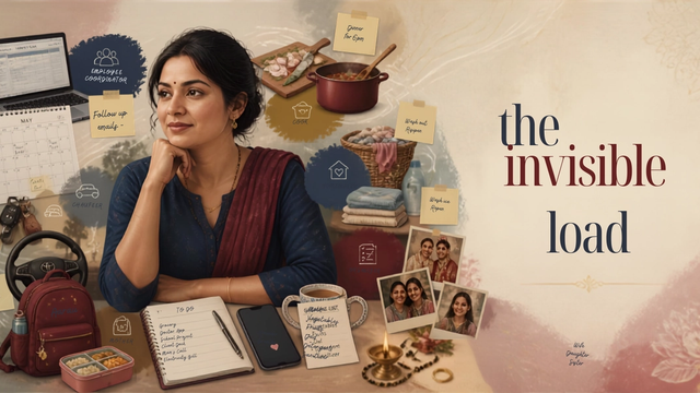 South Asian women sitting and thinking about all the things in head.