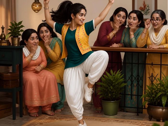 girl doing bhangra dance