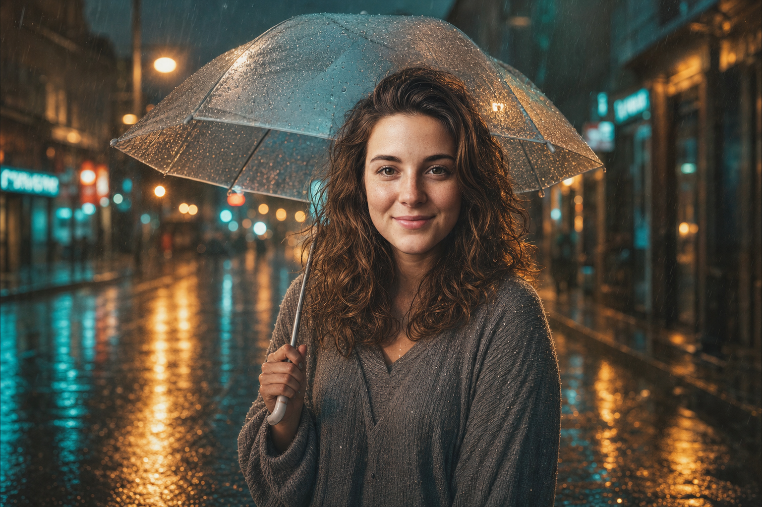 Monsoon Rain Aesthetic Portrait