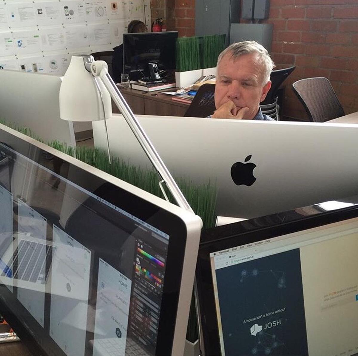 Tim Gill working at his computer