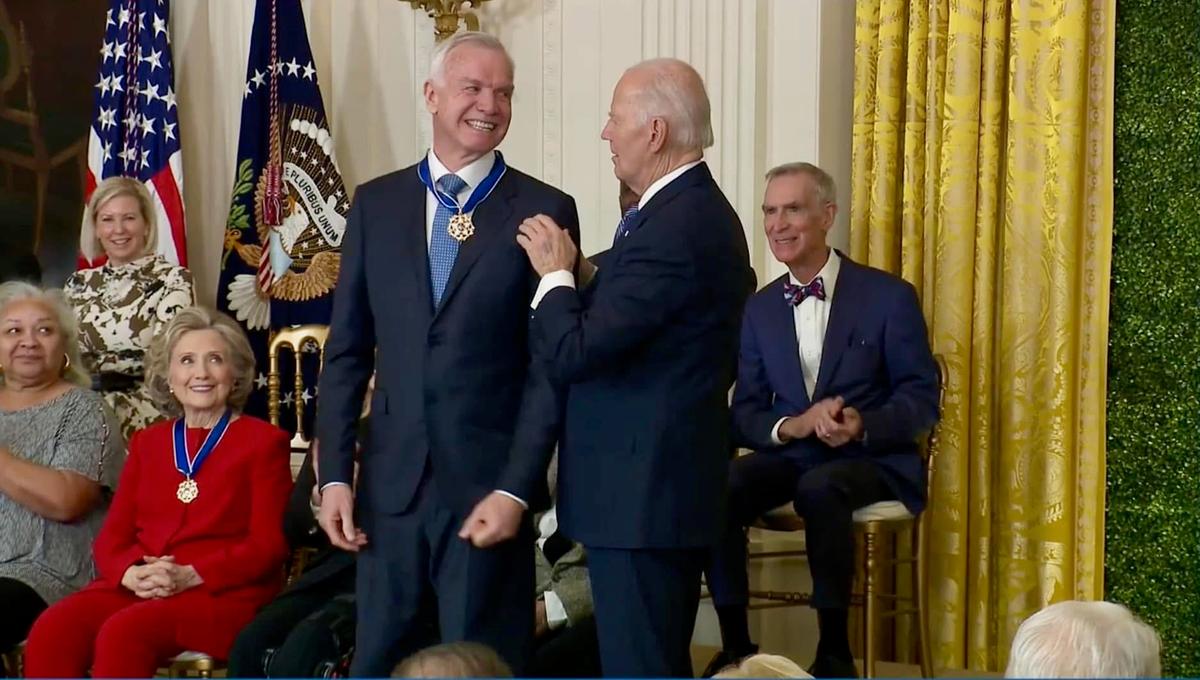 Tim Gill and Joe Biden at Presidential Medal of Freedom Ceremony