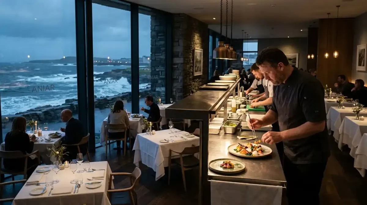 Fine dining at a Michelin-starred restaurant in Galway City, Ireland.