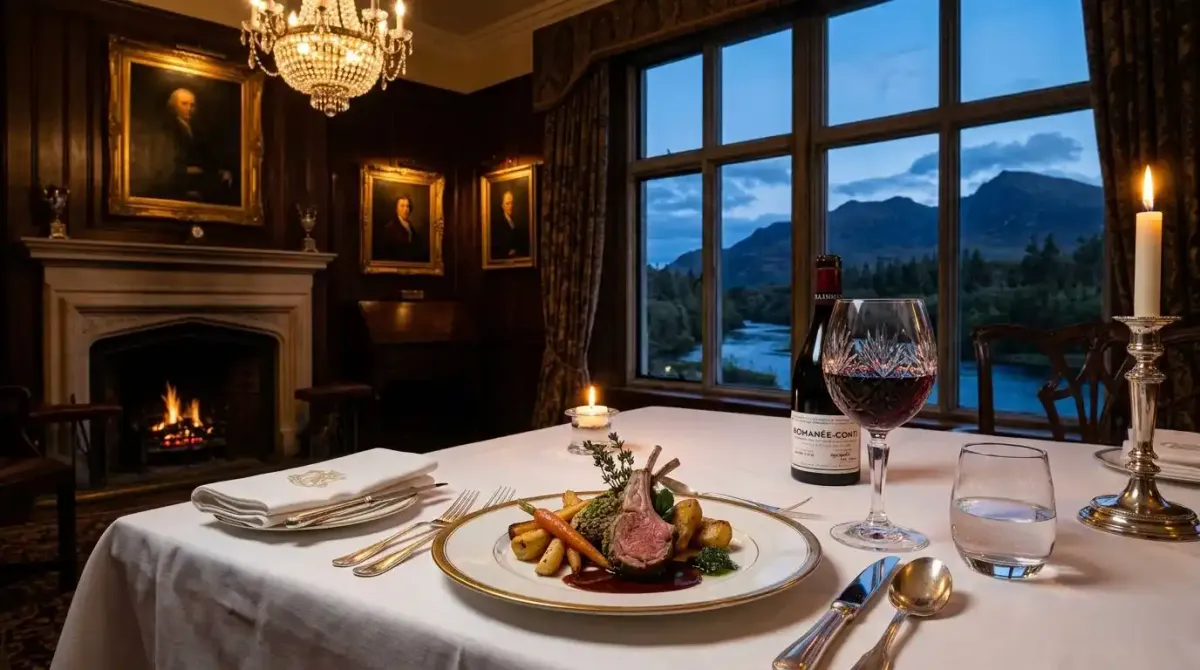 An exceptional estate-to-table tasting dinner served inside a luxury property after a day of wilderness exploration.