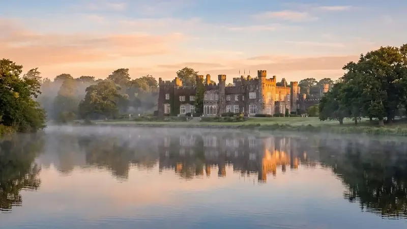 The historic Luttrellstown Castle estate near Dublin at sunrise.