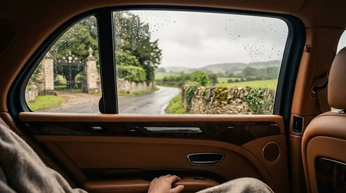 Relaxing in the back of a chauffeured vehicle during an integrated arrival transfer.