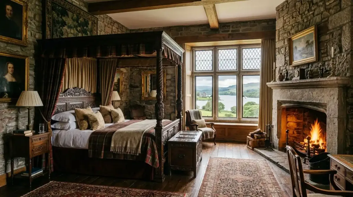 A luxury bedroom suite inside a 5-star Irish castle.