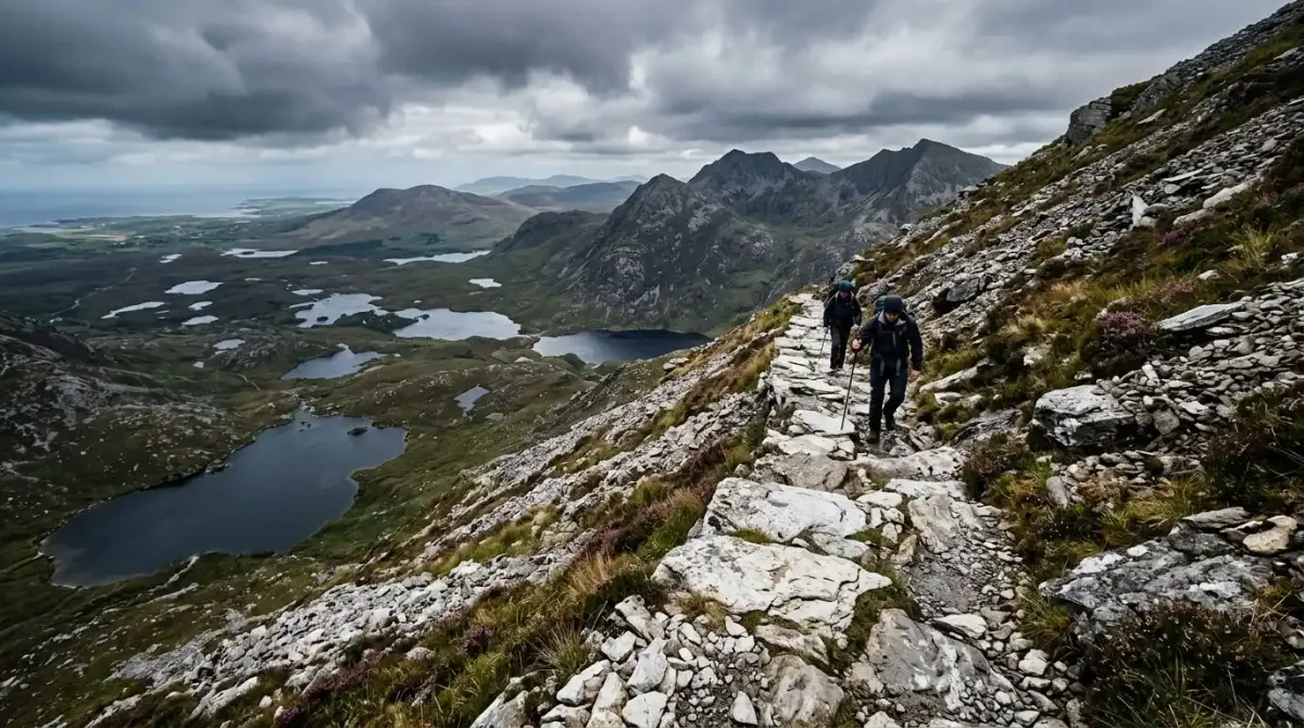 Conquering the sharp quartzite peaks and glaciated valleys of Connemara on a luxury hiking vacation.