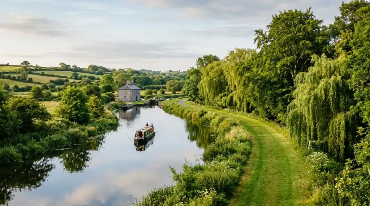 The serene and level walking paths of the historic Barrow Way on a custom slow travel holiday.