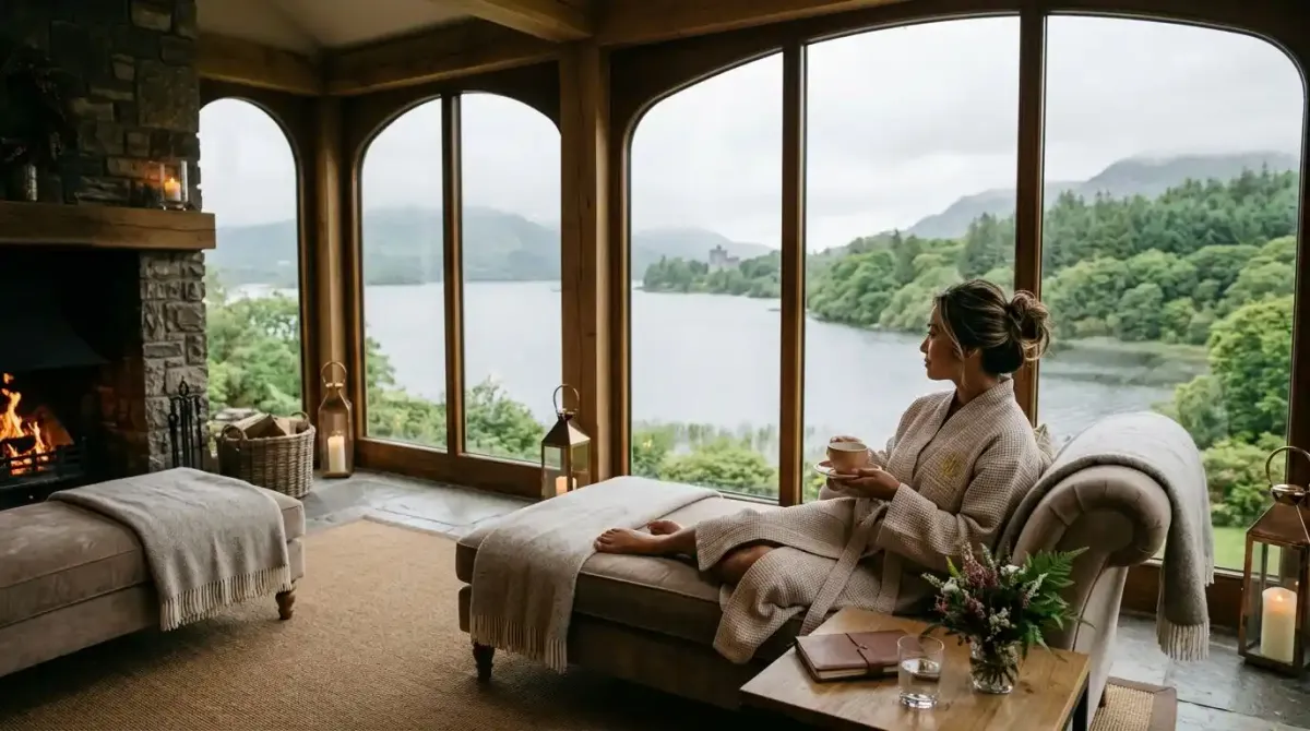 A premium wellness and spa retreat experience for a non-playing companion on a custom Irish vacation.