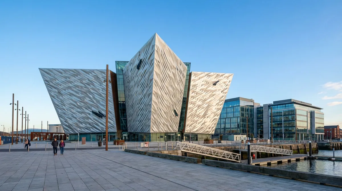 Exterior view of the iconic Titanic Belfast museum building