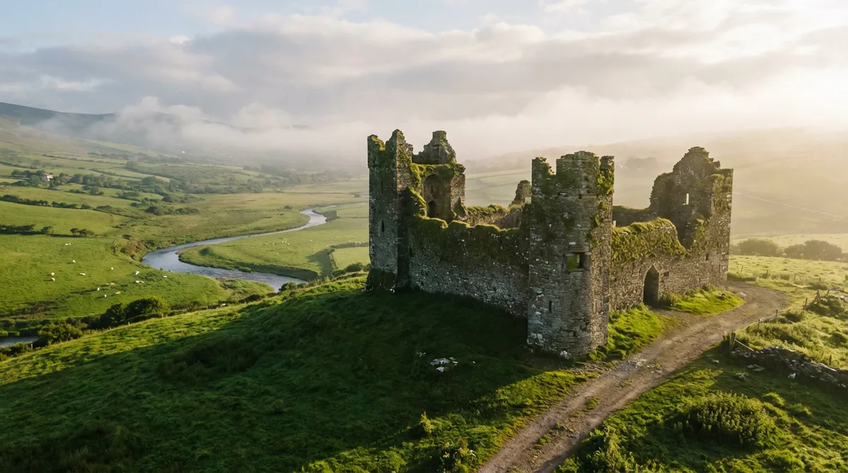 Medieval castle ruin in Ireland's Ancient East.