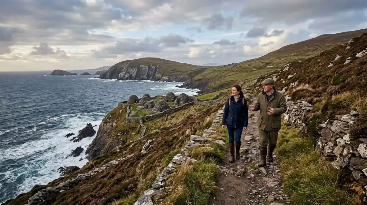 A guided private history tour along the rugged Atlantic coast of the Dingle Peninsula in County Kerry.