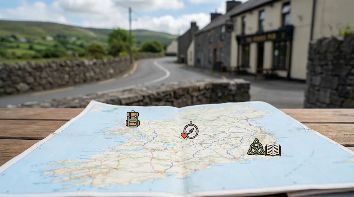 Symbolic roadmap of Ireland for driving preparation