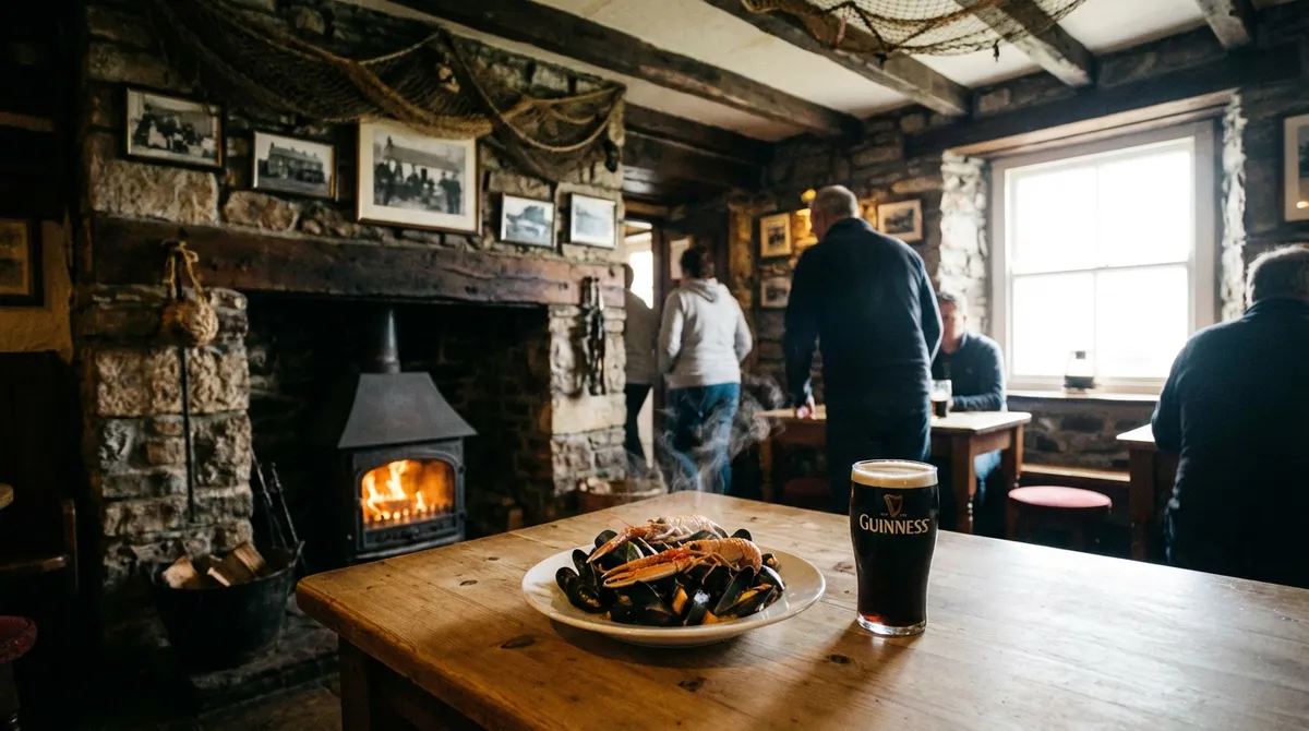 Delicious fresh seafood dish served in a traditional pub on the Causeway Coast