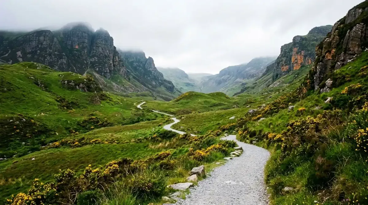 A perfectly audited independent walking route through a remote mountain valley in the west of Ireland.