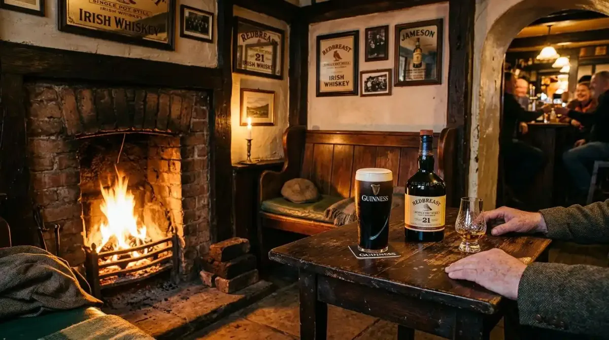 Unwinding beside a warm peat fire inside a traditional Irish pub snug after an elite round of links golf.
