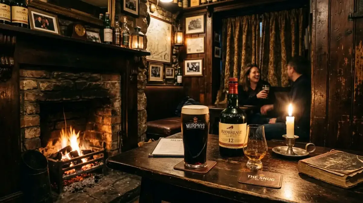 Unwinding beside a warm peat fire inside a traditional Irish pub snug after an elite round of links golf.