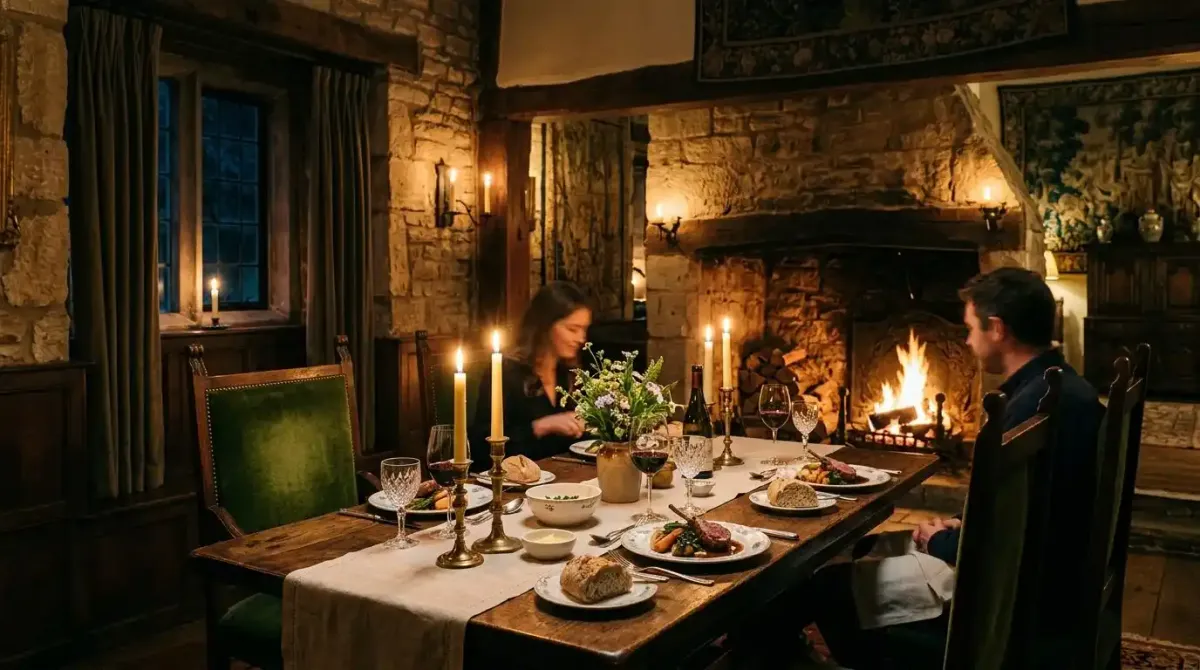 An exclusive private dining experience featuring a curated tasting menu inside a luxury Irish manor house.
