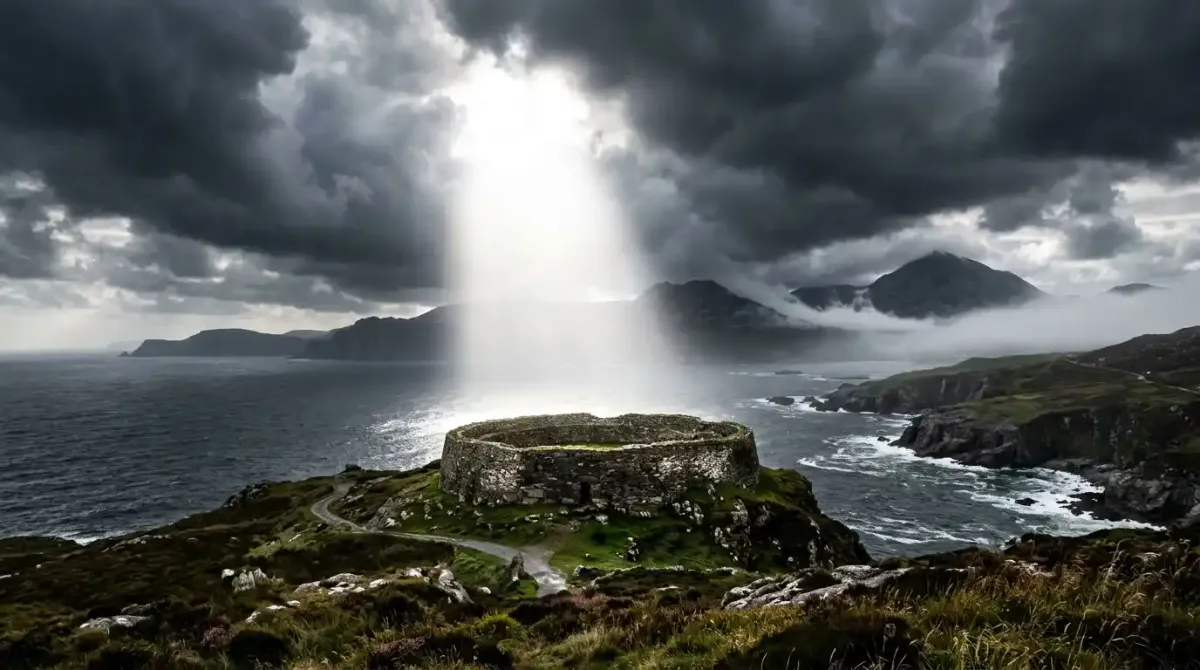 Shifting microclimates and dramatic lighting transitions on a high-end mountain trail in western Ireland.