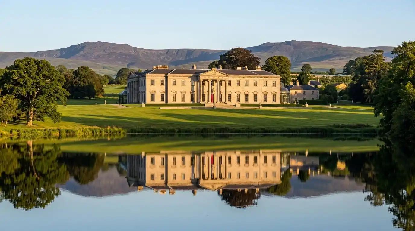 The stunning Regency exterior of Ballyfin Demesne, Ireland's most exclusive luxury manor.