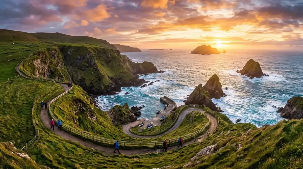 Tracking the spectacular coastal cliff edges of the Dingle Peninsula on a custom luxury walking holiday.