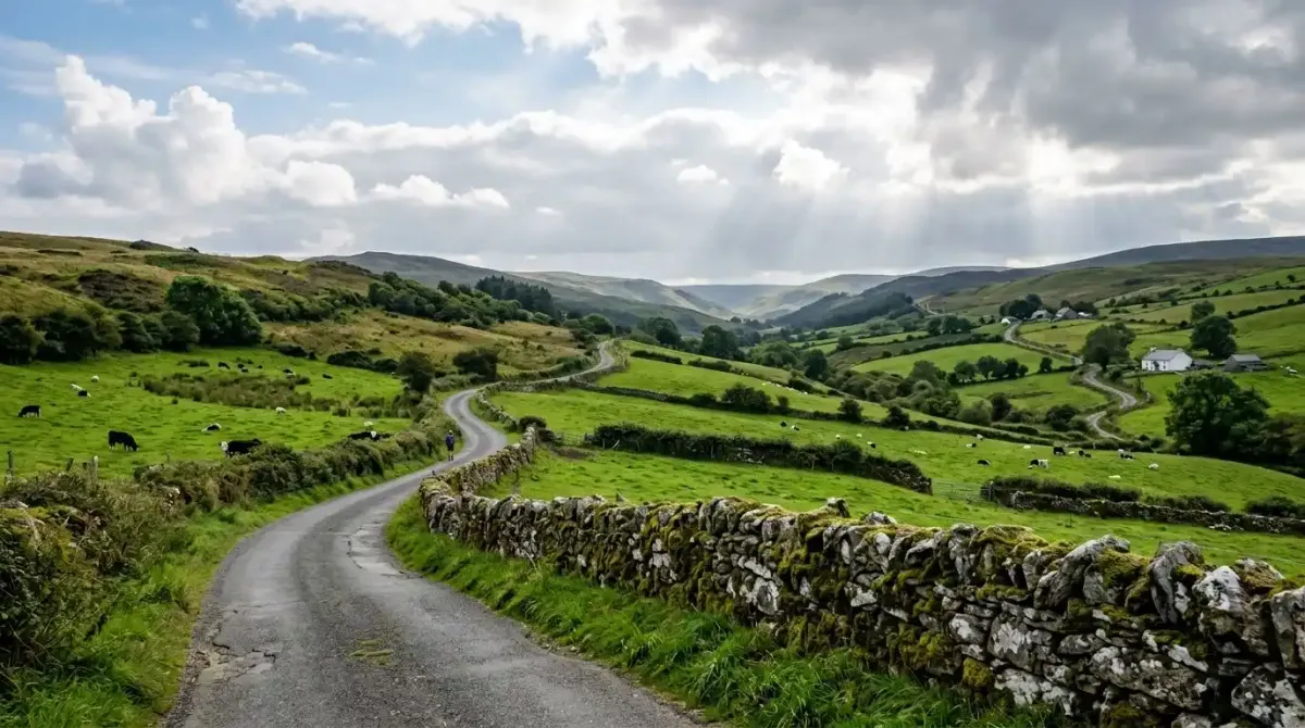 A perfectly balanced driving route navigating the authentic, uncrowded landscapes of rural Ireland.