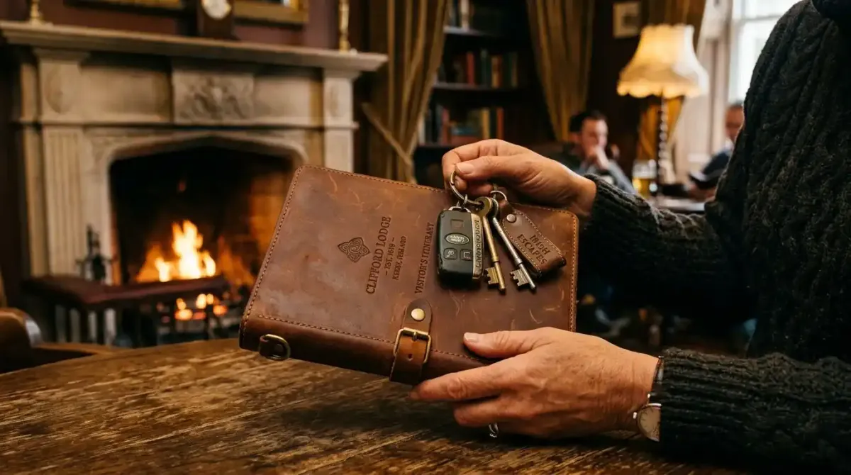 A personalized luxury travel portfolio representing a stress-free Ireland vacation package.