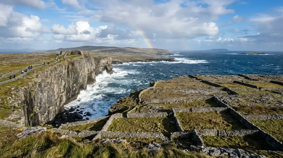 Exploring the spectacular limestone walls and coastal cliff paths of the Aran Islands on foot.