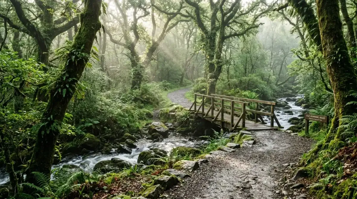 A pristine, secluded woodland walking trail through an old oak forest in County Kerry on a bespoke luxury itinerary.