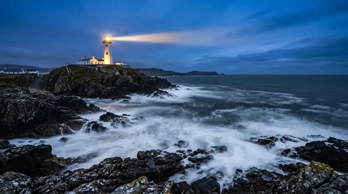 The iconic Fanad Head Lighthouse on the northern coast of Donegal.