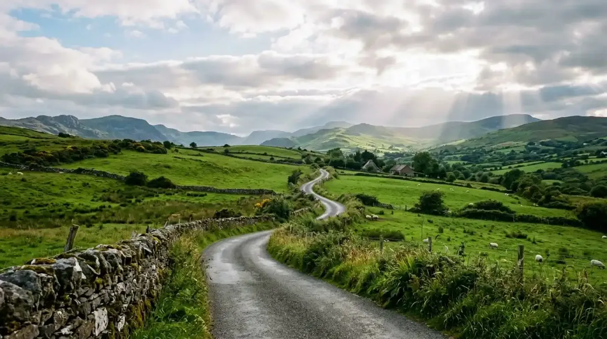 A perfectly balanced driving route navigating the authentic, uncrowded landscapes of rural Ireland.