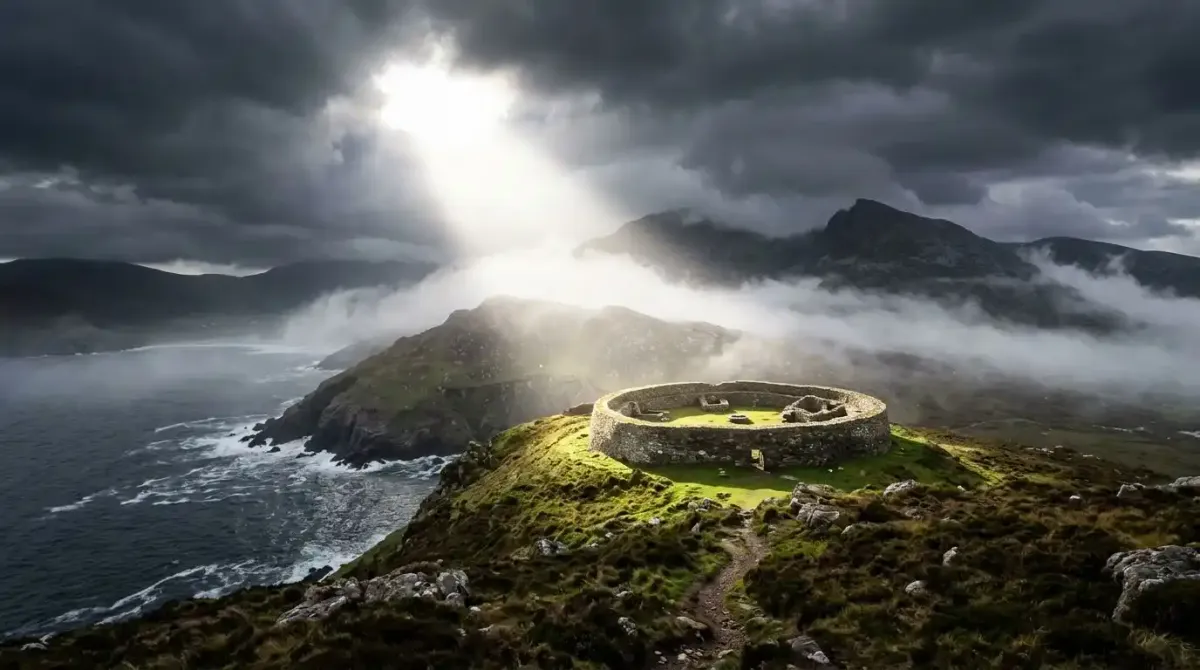 Shifting microclimates and dramatic lighting transitions on a high-end mountain trail in western Ireland.