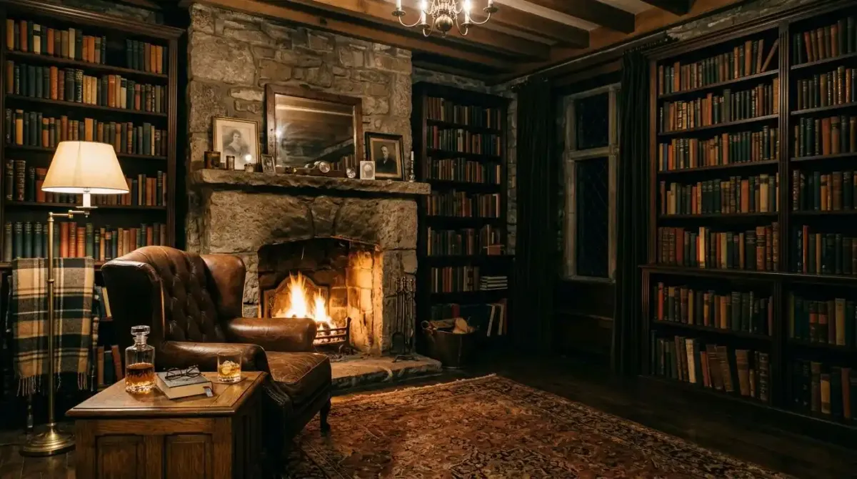The warm interior of a luxury Irish estate included in a premium travel package.