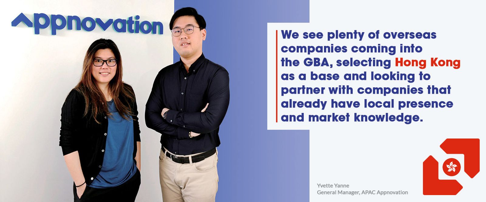 Yvette Yanne, Appnovation APAC general manager, quoted on companies choosing Hong Kong as a base in the Greater Bay Area