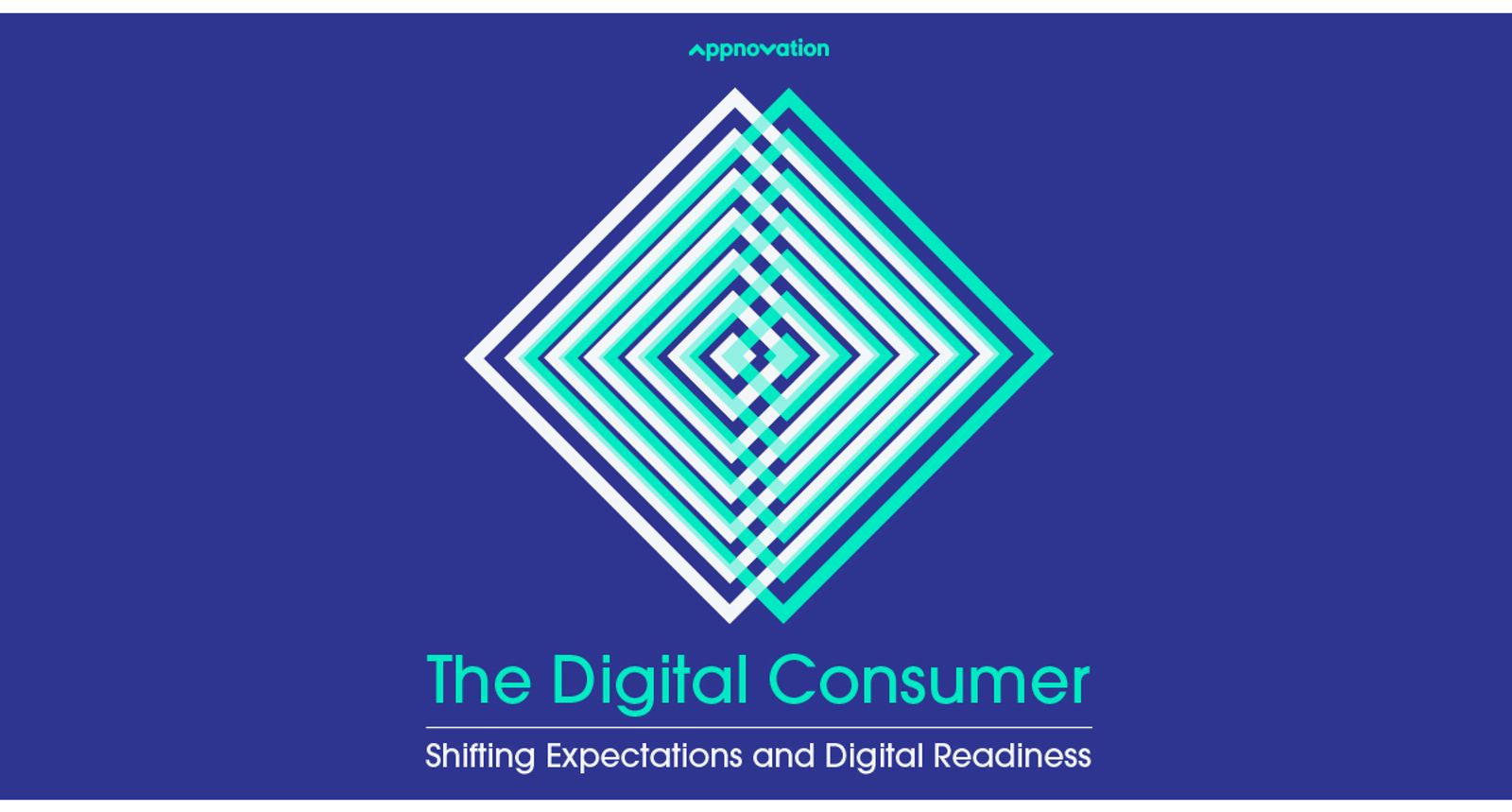 The Digital Consumer: Shifting Expectations and Digital Readiness title graphic with a teal diamond pattern