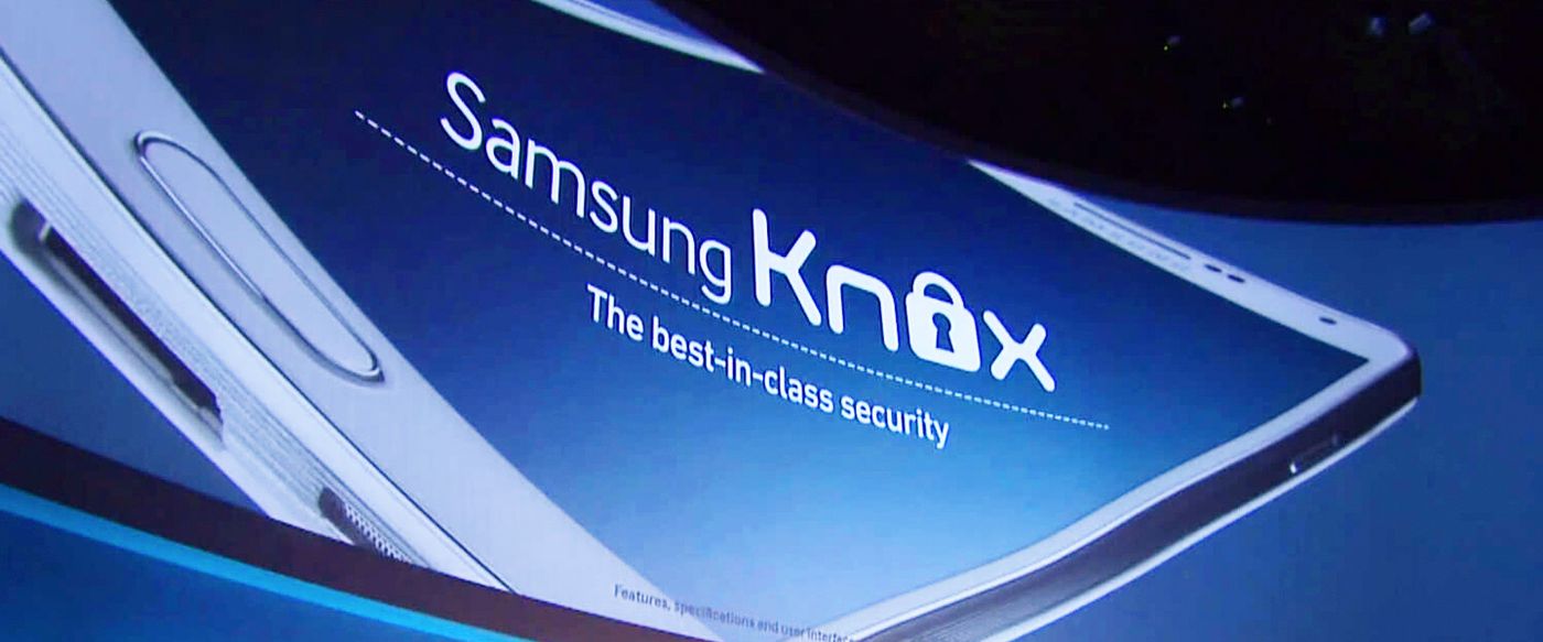 Samsung Knox device screen promoting best-in-class security